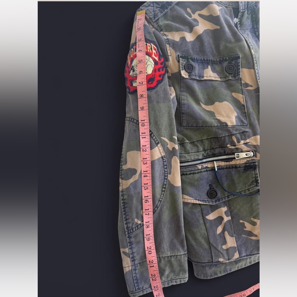 Zadig & Voltaire Kola Camou Military Field Jacket Skull Patch Size S - Picture 6 of 8